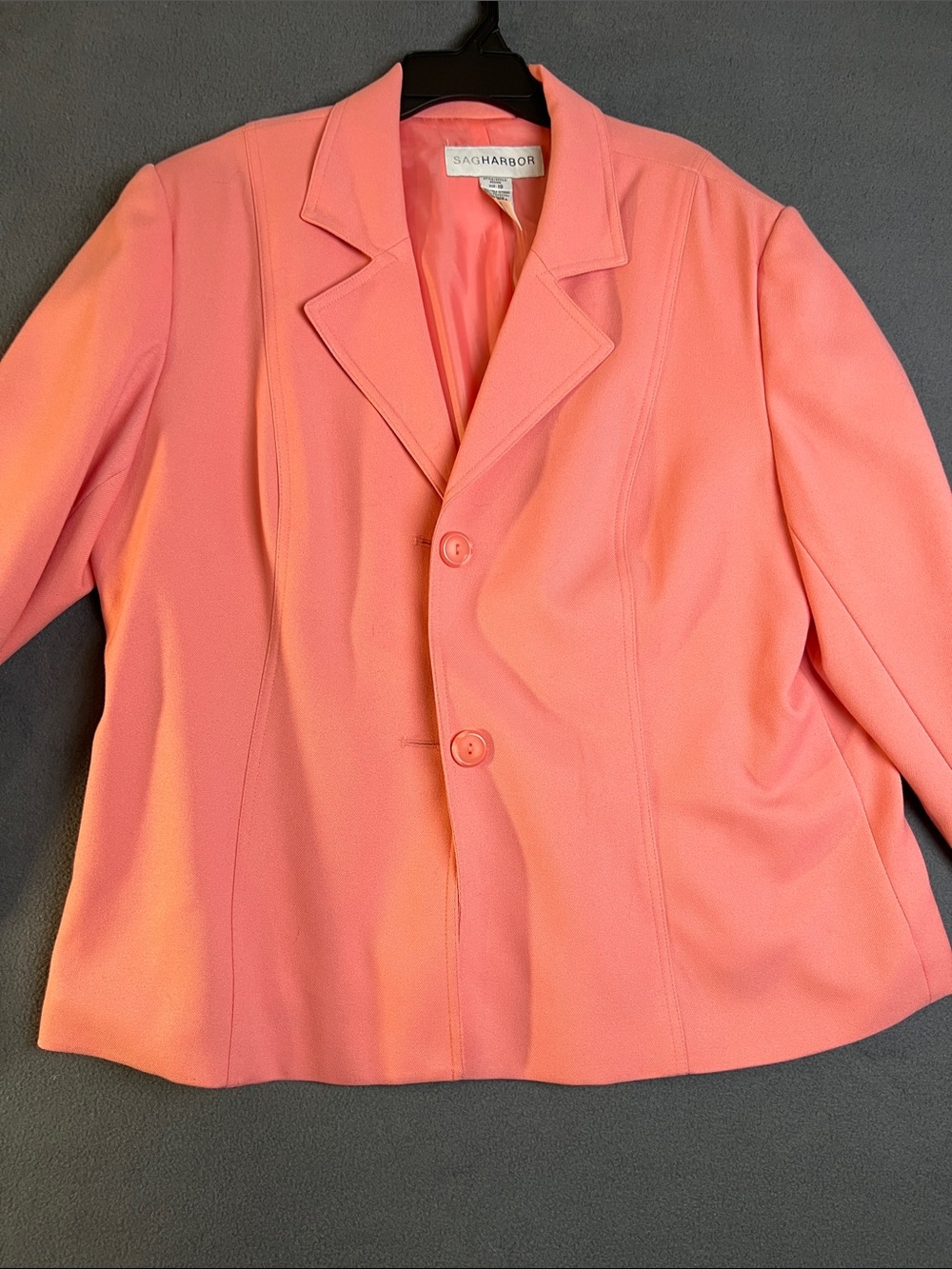 Sag Harbor Coral Pink Two-Button Tailored Blazer
